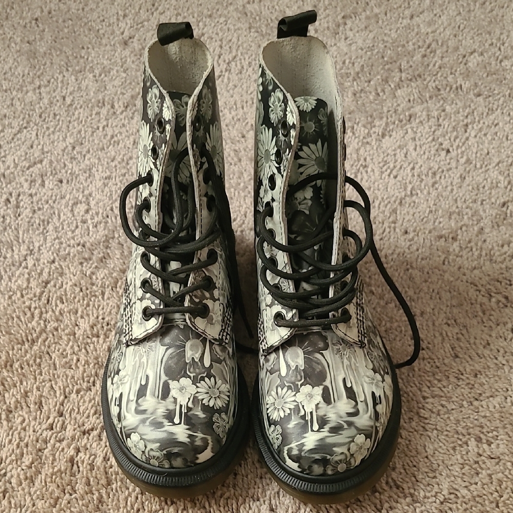 Dr. Martens Pascal Floral Slime Combat Boots HTF